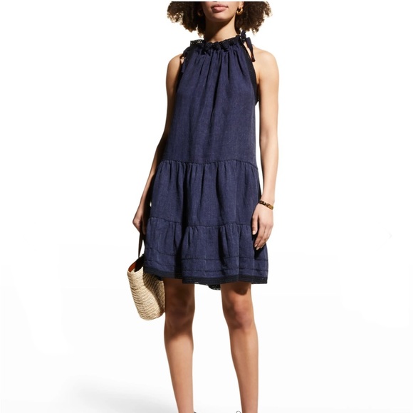 Ulla Johnson Dresses & Skirts - NWT Ulla Johnson Corianne Linen Tiered Mini Dress In Indigo